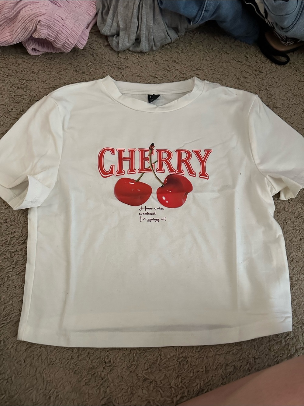 Women Cherry Graphic sweats 3pc Set - White and Red - Picture 2 of 4